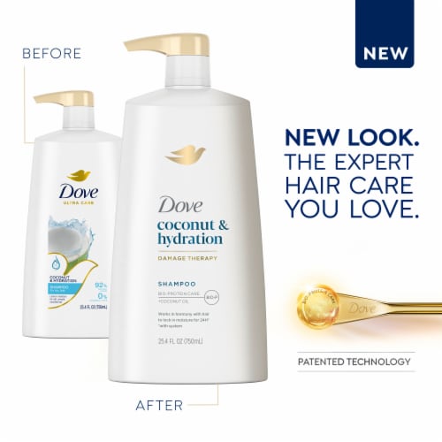 Dove Shampoo for Dry Hair Shampoo with Oil Blend of Coconut, Jojoba & Sweet Almond Perspective: top