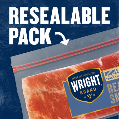 Wright Brand Double Smoked Thick Cut Bacon Stack Pack Perspective: top