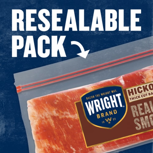 Wright Brand Hickory Real Wood Smoked Thick Cut Bacon Stack Pack Perspective: top