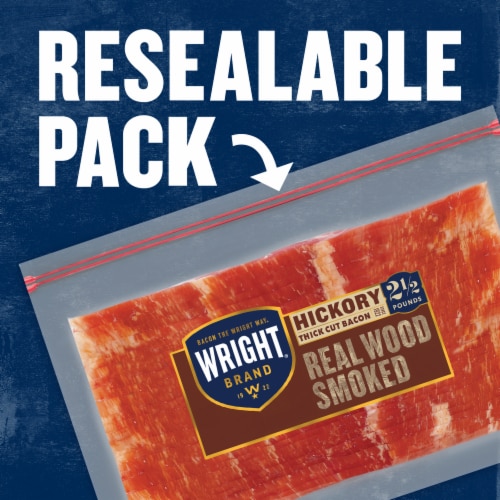 Wright Brand Hickory Real Wood Smoked Thick Cut Bacon Stack Pack Perspective: top