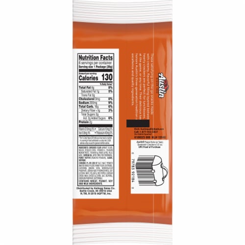Austin Peanut Butter on Toasty Sandwich Crackers Perspective: top