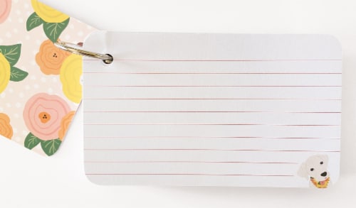 Carolina Pad Heads Up Butter Cup Dog Index Cards Perspective: top