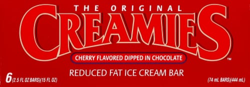 Creamies™ Cherry Chocolate Dipped Ice Cream Bars Perspective: top