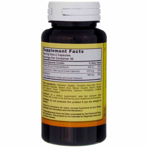 Nature's Blend Okinawa Coral Calcium Capsules 1000mg Perspective: top