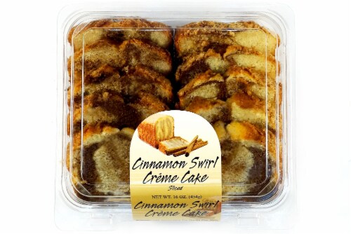 Olson's Baking Company Sliced Cinnamon Swirl Creme Cake Perspective: top