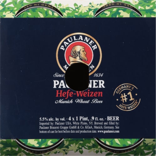 Paulaner Hefe-Weizen Munich Wheat Beer Perspective: top