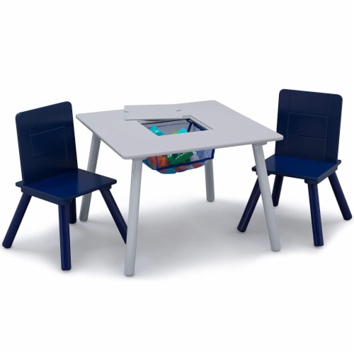 Delta Children Kids Table and 2 Chairs Set w Toy Collector Mesh