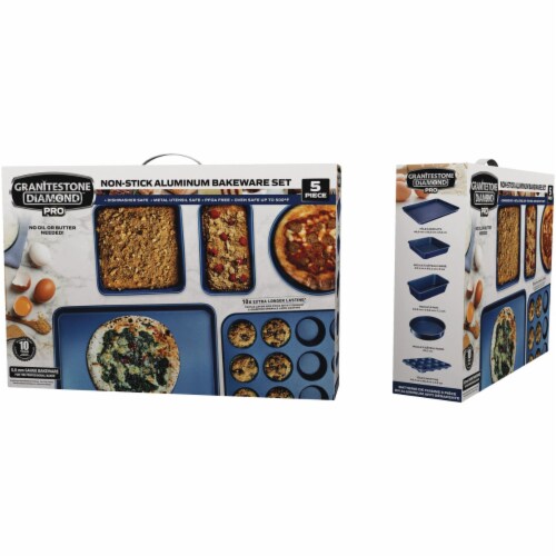 Graniteston Diamond Blue 5 Piece Bakeware Set Perspective: top