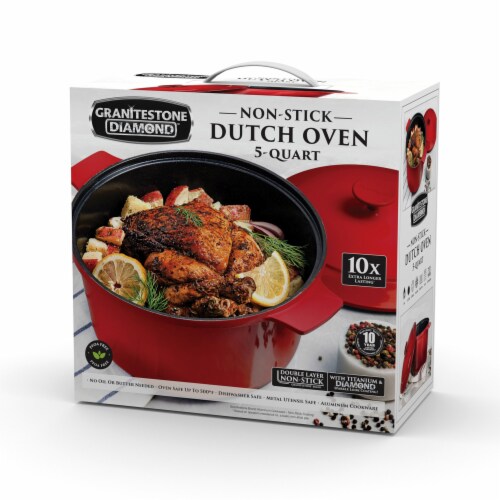 Granite Stone™ Diamond Red Non-Stick Dutch Oven Perspective: top