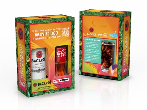 BACARDI Superior White Rum and Coke Zero Value Pack Perspective: top