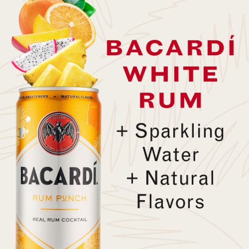 Bacardi Punch Real Rum Ready to Drink Cocktail Single Can Perspective: top