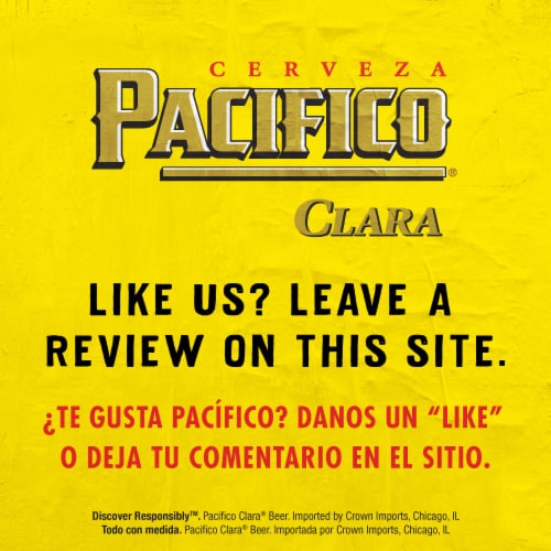 Pacifico Clara Lager Mexican Beer Perspective: top