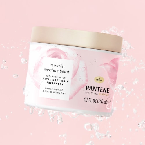 Pantene Nutrient Blends Miracle Moisture Boost Rose Water Petal Soft Hair Treatment Perspective: top