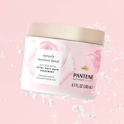 Pantene Nutrient Blends Miracle Moisture Boost Rose Water Petal Soft Hair Treatment Perspective: top