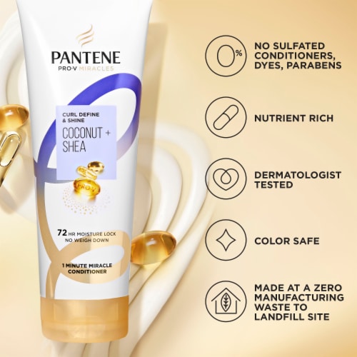 Pantene Miracles Curl Define and Shine Conditioner 1 Minute Miracle with Coconut and Shea Perspective: top