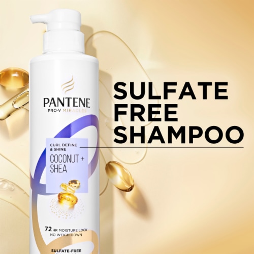 Pantene Miracles Curl Define and Shine Shampoo with Coconut and Shea Sulfate Free Perspective: top
