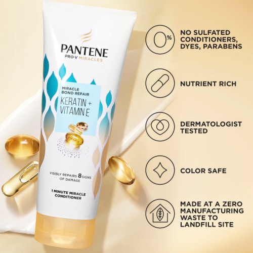 Pantene Miracles Bond Repair Conditioner 1 Minute Miracle with Keratin and Vitamin E Perspective: top