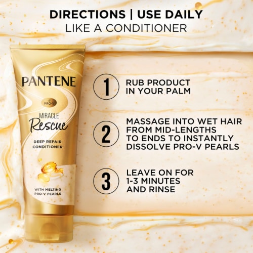 Pantene Miracle Rescue Deep Repair Conditioner with Melting Pro-V Pearls Perspective: top