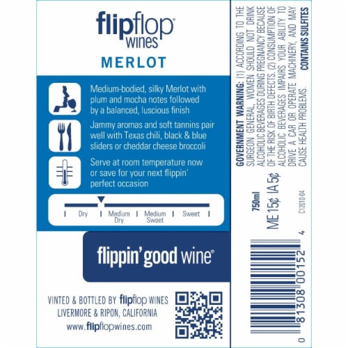 Flipflop Merlot California Red Wine Perspective: top
