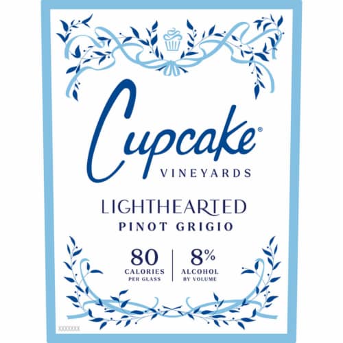 Cupcake Lighthearted Pinot Grigio California White Wine Perspective: top