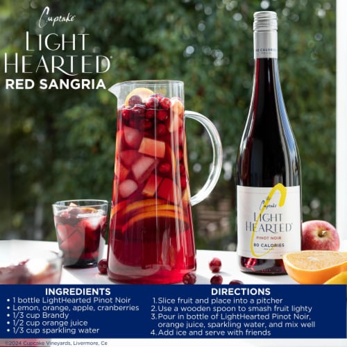 Cupcake Lighthearted Pinot Noir California Red Wine Perspective: top