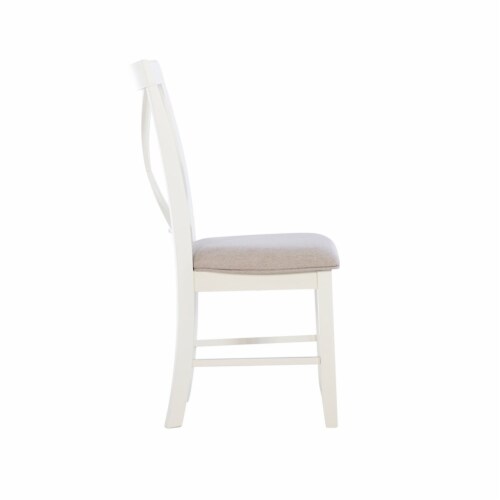 Linon Jane Wood Set of Two Dining Side Chairs in Gray Perspective: top
