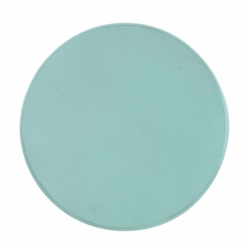 Linon Bree Wood Accent Side Table in Blue Perspective: top