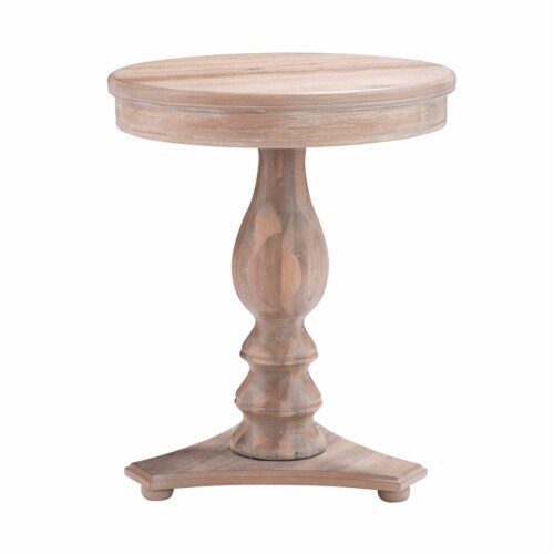 Linon Bree Wood Accent Side Table in Natural Brown Perspective: top