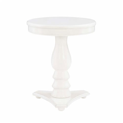 Linon Bree Wood Accent Side Table in White Perspective: top
