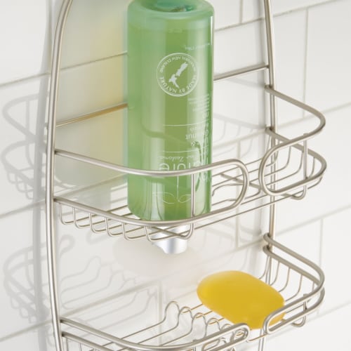 Interdesign® Neo Medium Hanging Shower Caddy - Satin Nickel Perspective: top