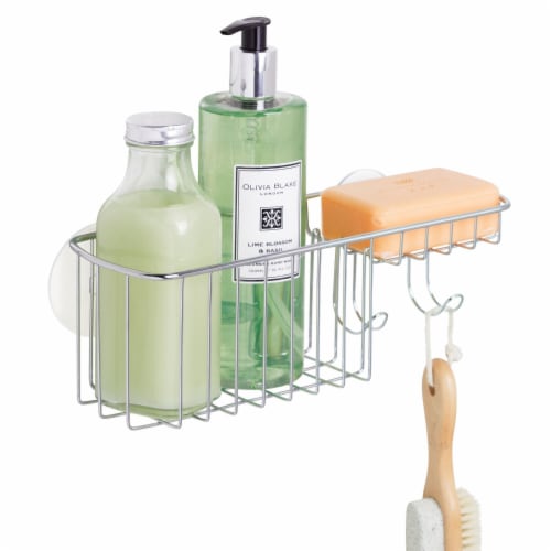 InterDesign Rondo Combo Basket Suction Bath Caddy - Stainless Steel Perspective: top