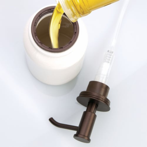 InterDesign Westport Pump Soap Dispenser - Cream/Bronze Perspective: top