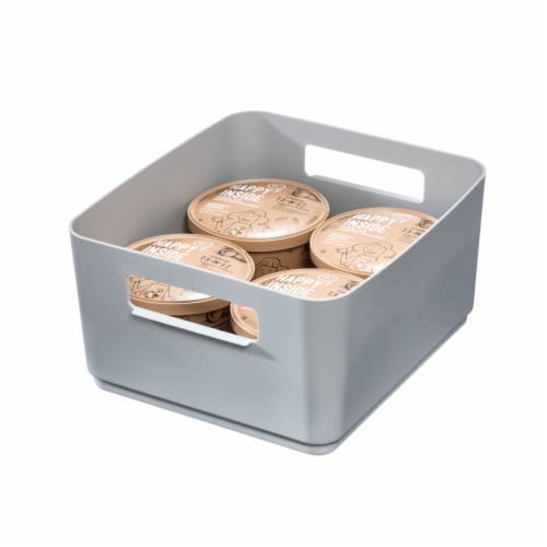 InterDesign Eco Recycled Plastic Medium Bin with Handles - Gray Perspective: top