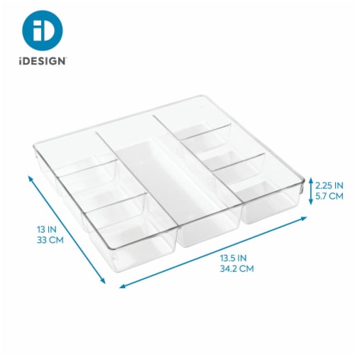 iDesign Linus Seven-Slot Drawer Organizer - Clear Perspective: top