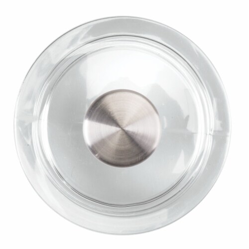 iDesign Forma 2 Sink Stopper - Clear/Stainless Steel Perspective: top