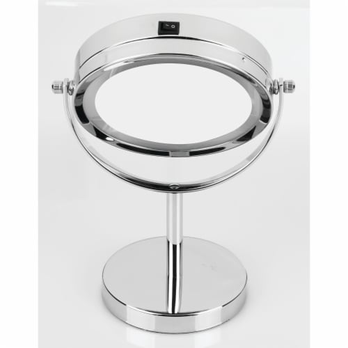 iDesign Lighted Cordless Free-Standing Vanity Mirror - Silver Perspective: top