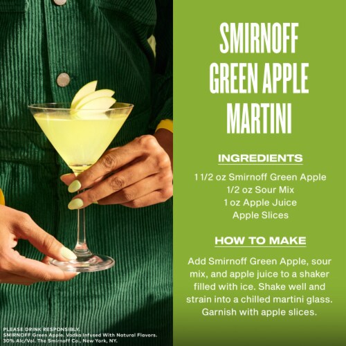 Smirnoff Green Apple (Vodka Infused With Natural Flavors) Perspective: top