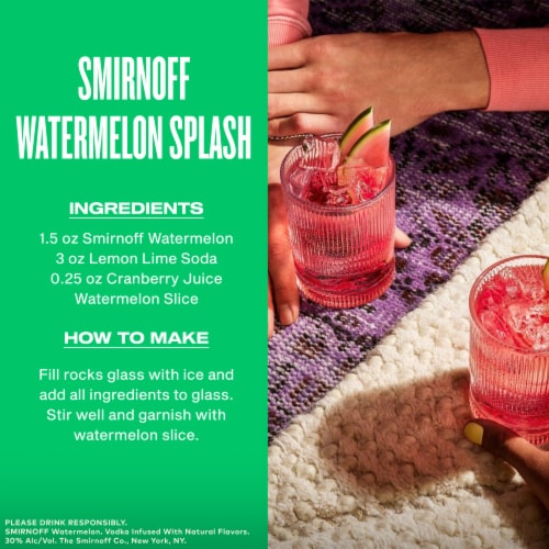 Smirnoff Watermelon (Vodka Infused With Natural Flavors) Perspective: top