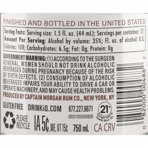 Captain Morgan Rum Caribbean Coconut Perspective: top