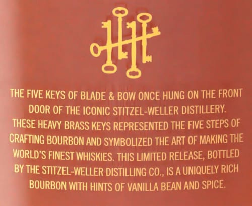 Blade and Bow 22 Year Old Kentucky Straight Bourbon Whiskey Perspective: top