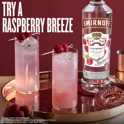 Smirnoff Raspberry (Vodka Infused With Natural Flavors) Perspective: top