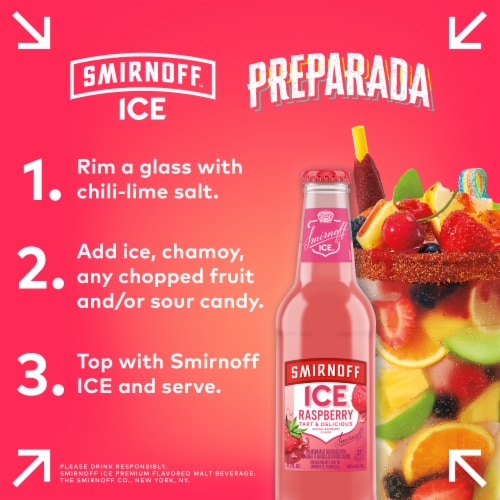 Smirnoff Ice Raspberry Sparkling Drink Perspective: top