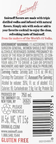 Smirnoff Cherry (Vodka Infused With Natural Flavors) Perspective: top