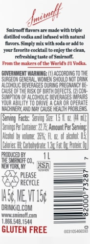 Smirnoff Lime (Vodka Infused With Natural Flavors) Perspective: top