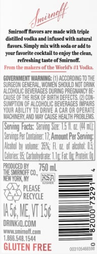 Smirnoff Blueberry (Vodka Infused With Natural Flavors) Perspective: top