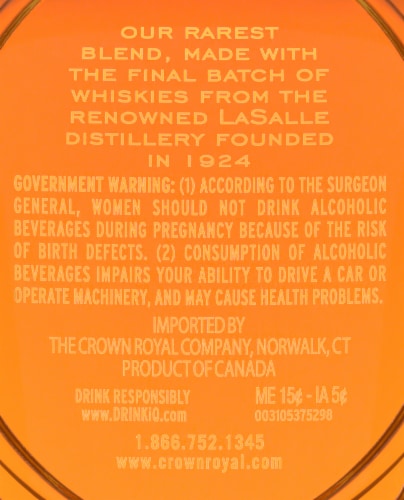 Crown Royal XR Extra Rare Blended Canadian Whisky Perspective: top