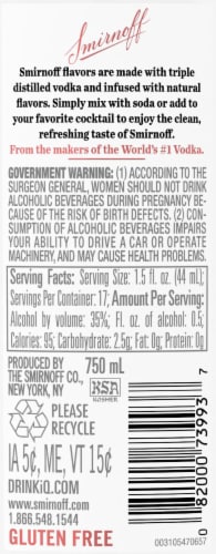 Smirnoff Passion Fruit (Vodka Infused With Natural Flavors) Perspective: top