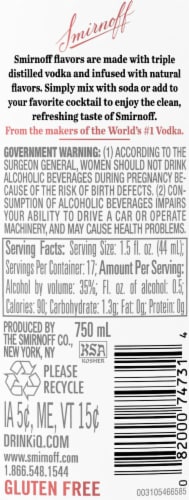 Smirnoff Pineapple (Vodka Infused With Natural Flavors) Perspective: top
