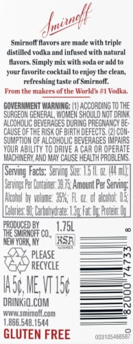 Smirnoff Pineapple (Vodka Infused With Natural Flavors) Perspective: top
