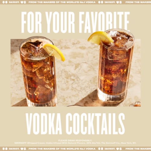 Smirnoff Whipped Cream (Vodka Infused With Natural Flavors) Perspective: top